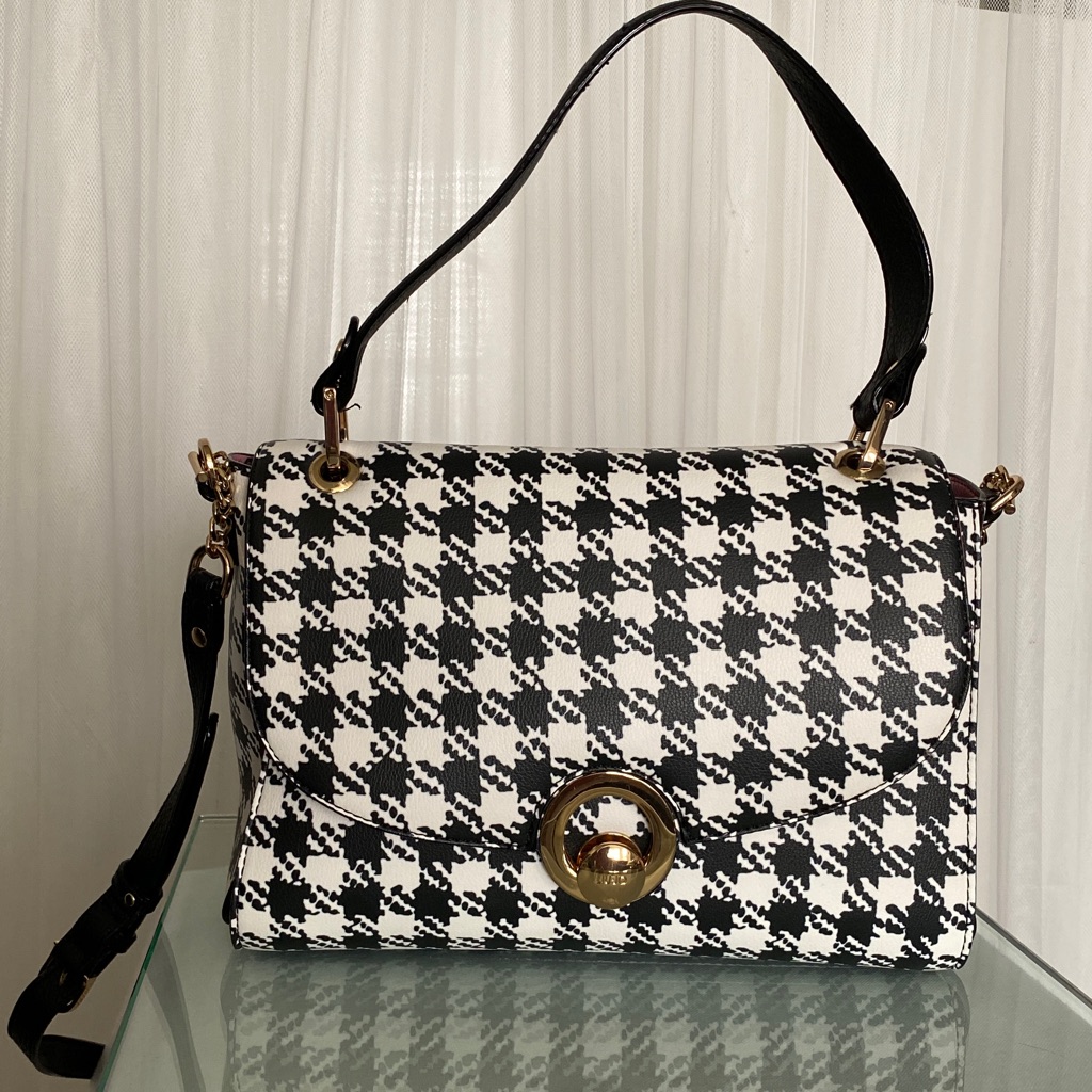 Liu Jo Black And Houndstooth Shoulder/Crossbody Brand New Bag!